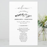 Rustic Mountain Wedding Program<br><div class="desc">Beautiful MOUNTAIN WEDDING program paper sheet design featuring a sketched mountain motif and a big "welcome" in an elegant script as well as the wedding program details for you to personalise.</div>