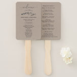 Rustic Mountain Wedding Program Hand Fan<br><div class="desc">Beautiful MOUNTAIN WEDDING program hand fan design featuring a sketched mountain motif and a big "welcome" in an elegant script as well as the wedding program details on a rustic kraft-textured background for you to personalise.</div>