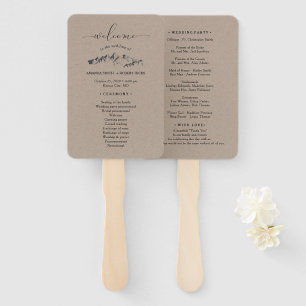 Rustic Mountain Wedding Program Hand Fan