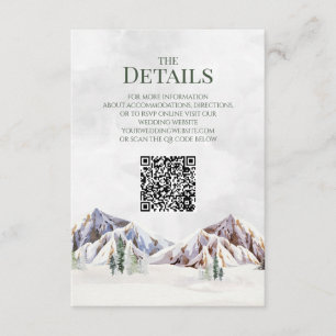 Rustic Mountain Wedding QR code Details Insert