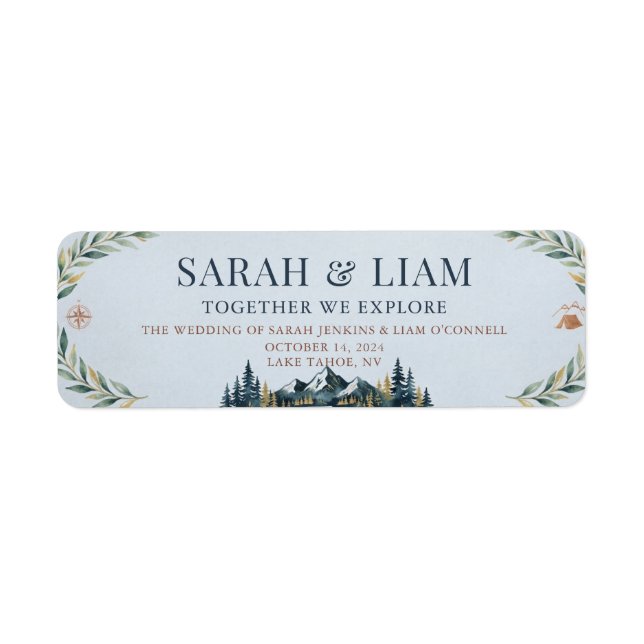 Rustic Mountain Wedding Return Address (Front)