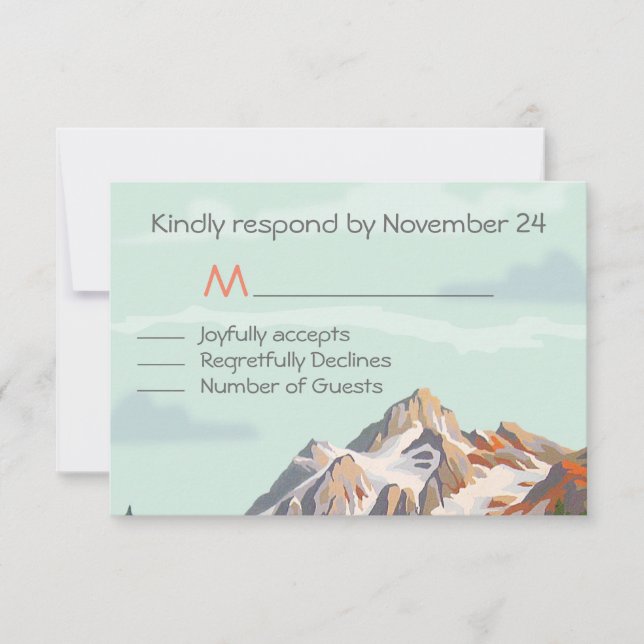 Rustic Mountain Wedding RSVP Card (Front)
