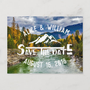 Rustic Mountain Wedding Save the Date Postcard