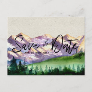 Rustic Mountain Wedding   Save the Date Postcard