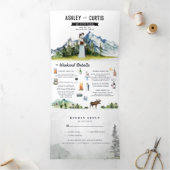 Rustic Mountain Wedding Tri-Fold Invitation (Inside)