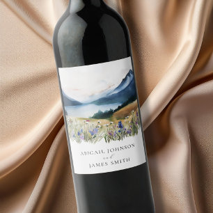Rustic Mountain Wedding  Wine Label