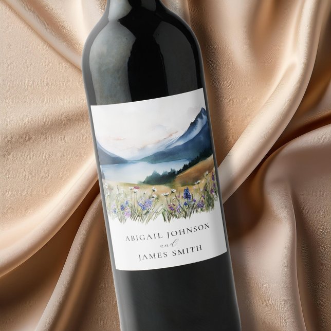 Rustic Mountain Wedding  Wine Label (Creator Uploaded)
