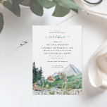 Rustic Mountain Wildflower | Boho Bridal Shower Invitation<br><div class="desc">Featuring boho watercolor mountains and colourful wildflowers with a simple and minimalistic design. This is the perfect invitation for a spring or fall mountain wedding celebration. This mellow mountain palette with evergreen, and dusty blue definitely feels both elegant and rustic. It’s as boho vintage as it is refreshing! These designs...</div>
