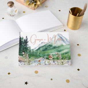 Rustic Mountain Wildflower Boho Wedding Guest Book