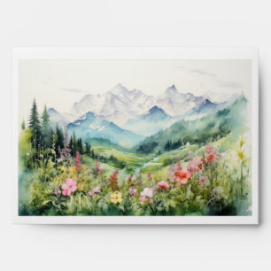 Rustic Mountain Wildflower Envelope