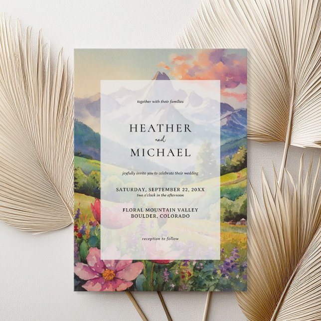 Rustic Mountain Wildflower Landscape Wedding Invitation (Creator Uploaded)
