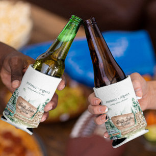 Rustic Mountain Wildflower National Park Wedding Can Cooler