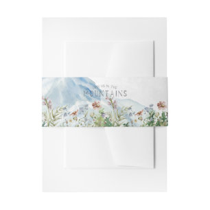 Rustic Mountain Wildflower Wedding Monogram Invitation Belly Band