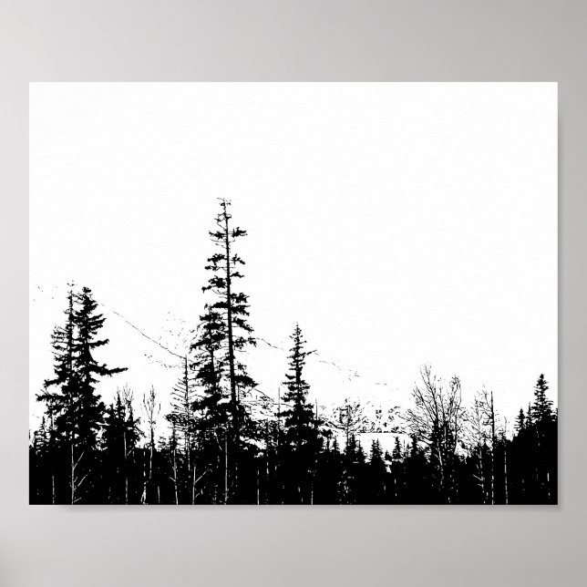Rustic Mountain Woodland Forest Wall Art Decor (Front)