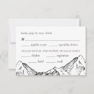 Rustic Mountain Woodland Wedding RSVP Card