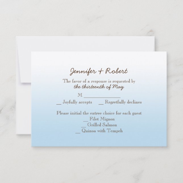 Rustic Mountain Zipline Wedding Response Card (Front)