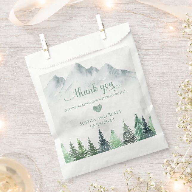 Rustic Mountains and Forest Wedding Favour Bags (Clipped)