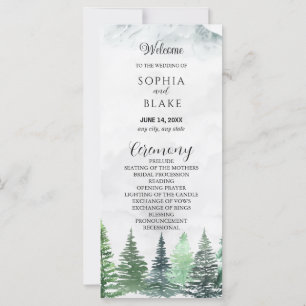 Rustic Mountains and Forest Wedding Program