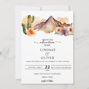 Rustic Mountains Desert Wedding Invitation