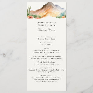 Rustic Mountains   Desert Wedding Reception Menu
