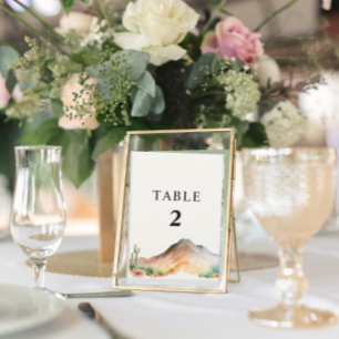 Rustic Mountains   Desert Wedding Table Number