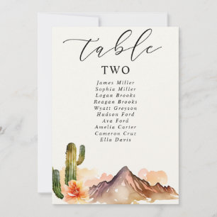 Rustic Mountains Desert Wedding Table Number