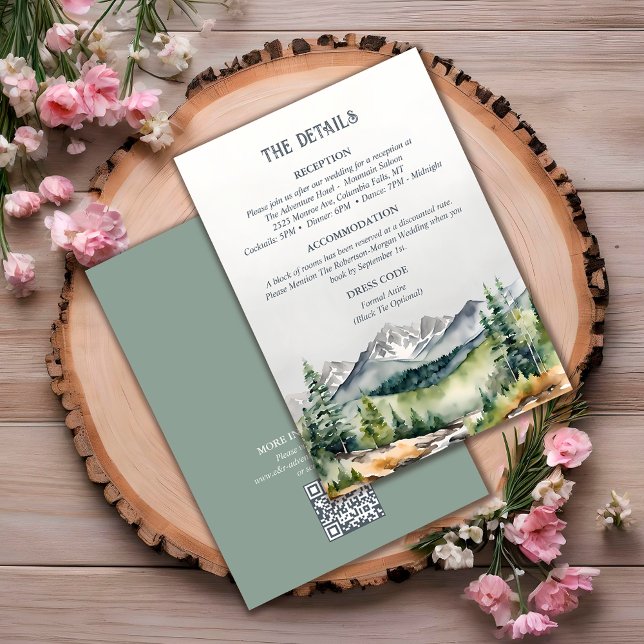 Rustic Mountains Fall Adventure Wedding Details Enclosure Card (Creator Uploaded)