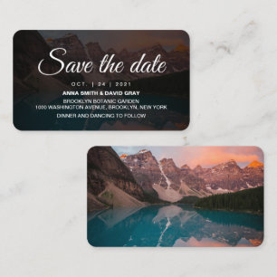 Rustic Mountains Forest Script Save The Date Card