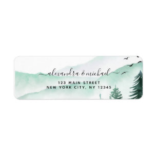 Rustic Mountains Forest Watercolor Wedding
