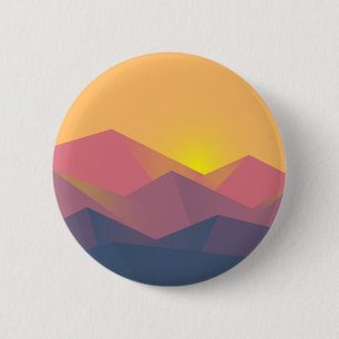Rustic Mountains Geometric Minimalist 6 Cm Round Badge