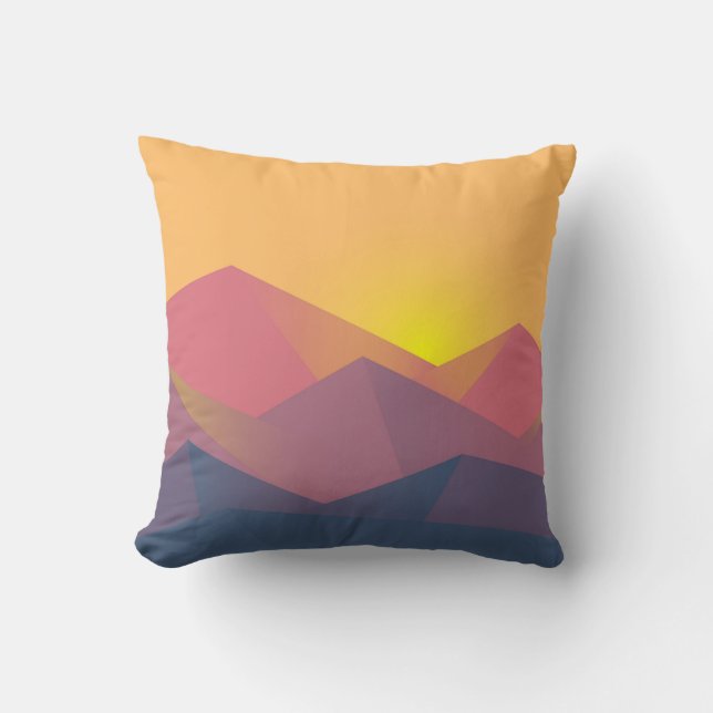 Rustic Mountains Geometric Minimalist Cushion (Front)