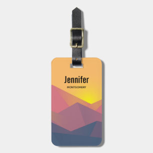 Rustic Mountains Geometric Minimalist Luggage Tag