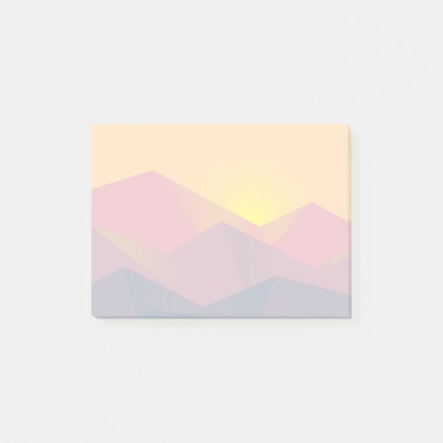 Rustic Mountains Geometric Minimalist Post-it Notes (Front)
