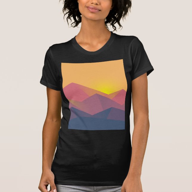 Rustic Mountains Geometric Minimalist T-Shirt (Front)