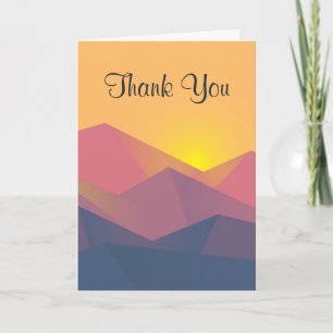 Rustic Mountains Geometric Minimalist Thank You Card