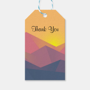 Rustic Mountains Geometric Minimalist Thank You Gift Tags