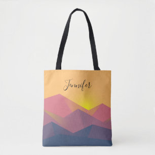 Rustic Mountains Geometric Minimalist Tote Bag