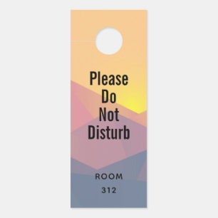Rustic Mountains Geometric Nature Do Not Disturb Door Hanger