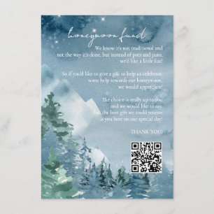 Rustic Mountains Honeymoon Fund Dark Dusk Blue Enclosure Card