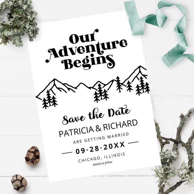 Rustic Mountains Outdoor Wedding Save The Date (Creator Uploaded)