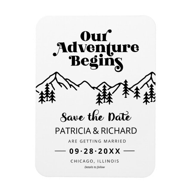 Rustic Mountains Outdoor Wedding Save The Date Magnet (Vertical)