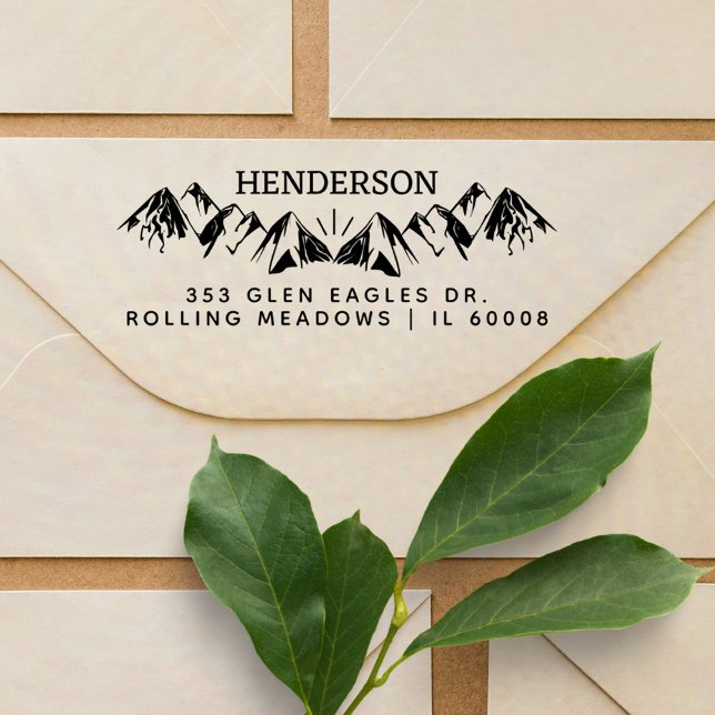 Rustic Mountains Simple Return Address Self-inking Stamp (Creator Uploaded)