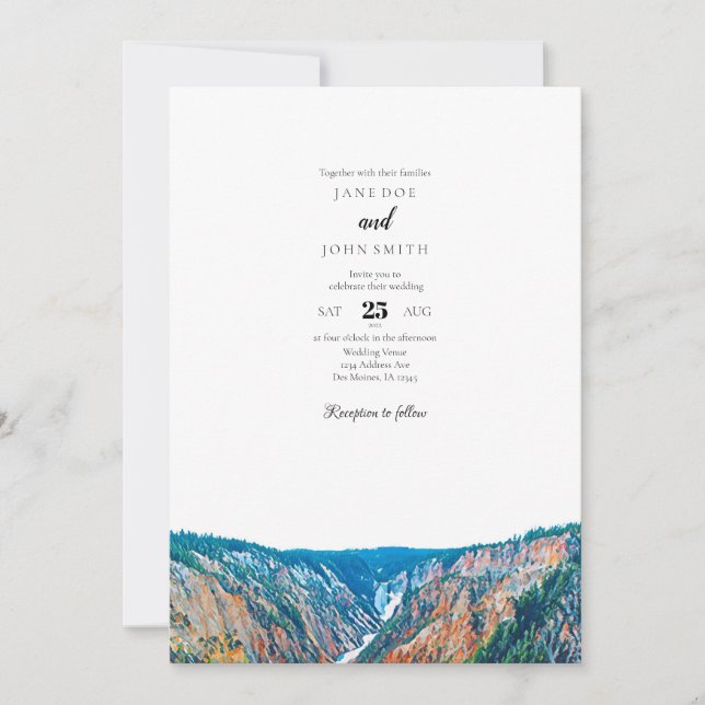 Rustic Mountains Wedding Invitation (Front)