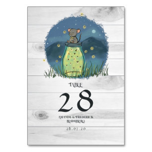 Rustic Mouse Firefly Mason Jar Table Number