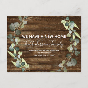 Rustic Moving Announcement Eucalyptus Greenery