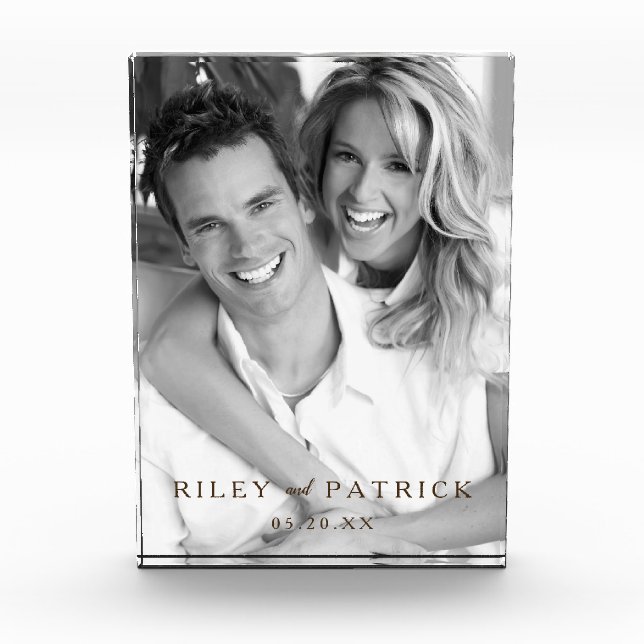 Rustic Mr and Mrs Personalised Custom Acrylic Photo Block (Front)