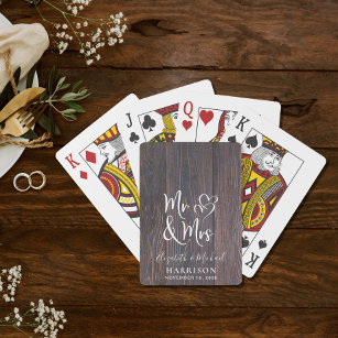 Rustic Mr and Mrs Wedding Playing Cards