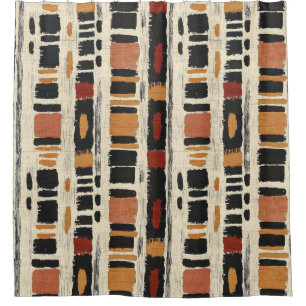 Rustic Mudcloth Geometric Pattern (1) Shower Curtain
