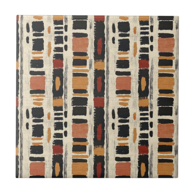 Rustic Mudcloth Geometric Pattern (1) Tile (Front)