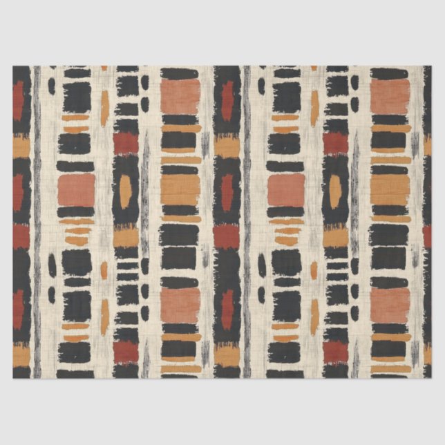 Rustic Mudcloth Geometric Pattern (1) Tissue Paper (Front)